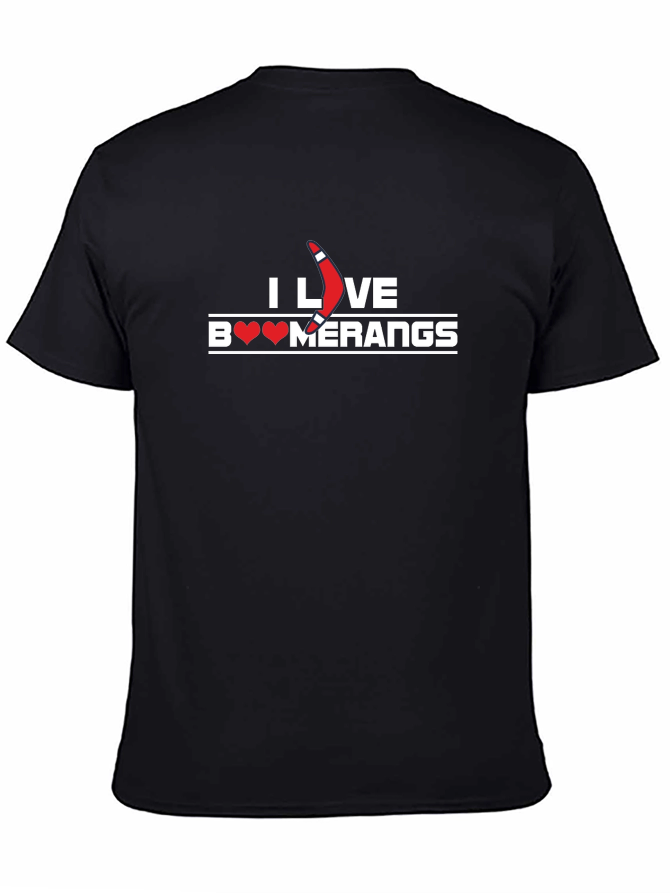I Love Boomerangs Black Graphic Tee