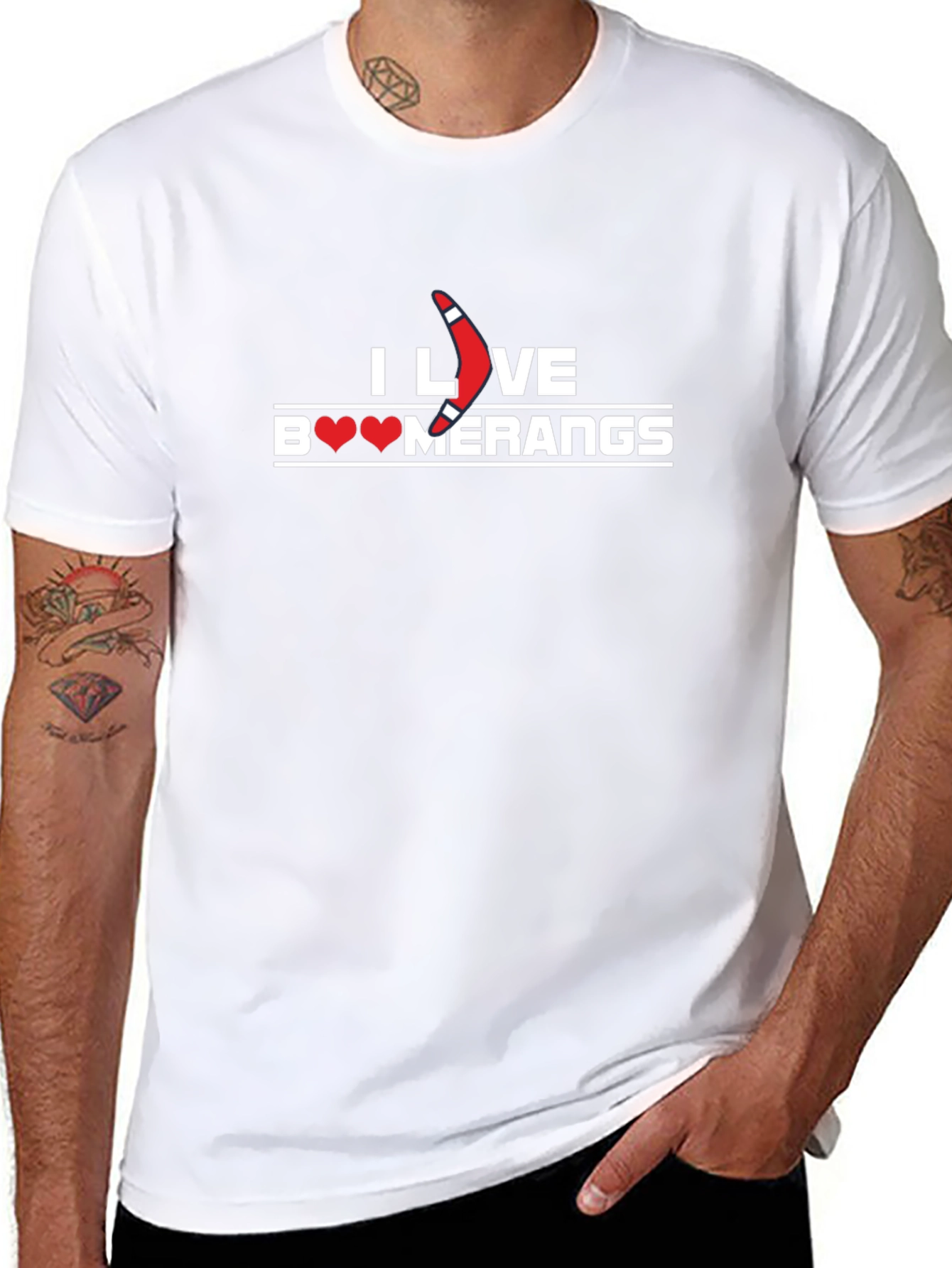 I Love Boomerangs Black Graphic Tee