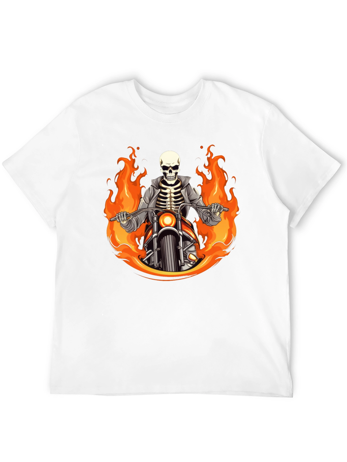 Flaming Skeleton Rider Black T-Shirt