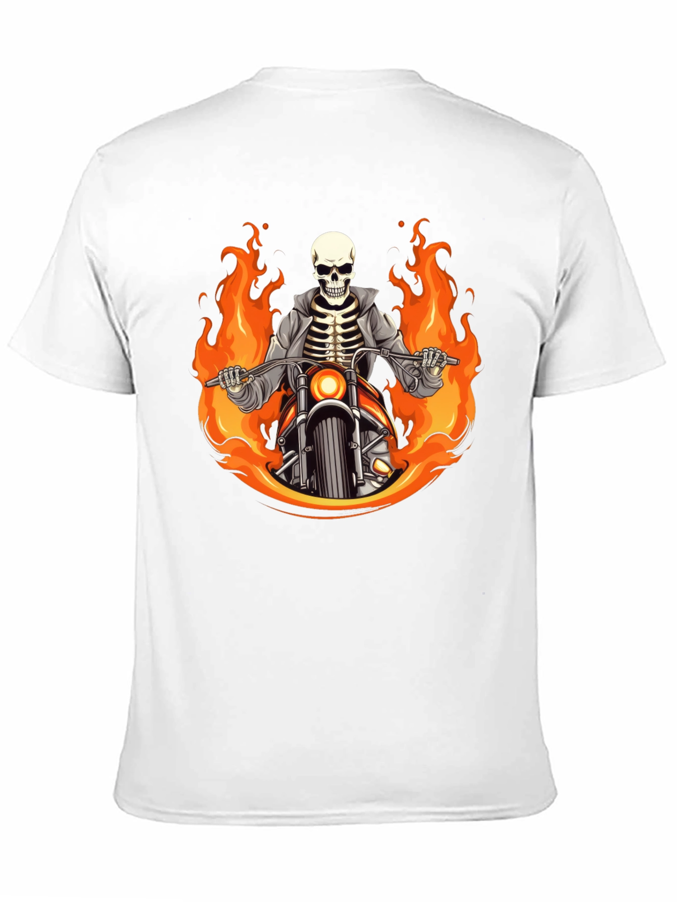 Flaming Skeleton Rider Black T-Shirt