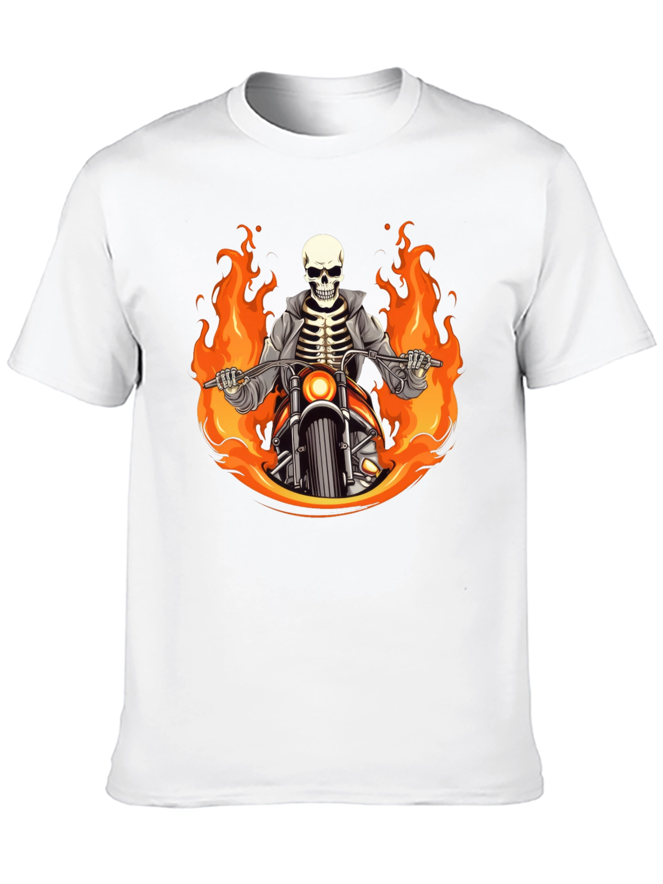 Flaming Skeleton Rider Black T-Shirt