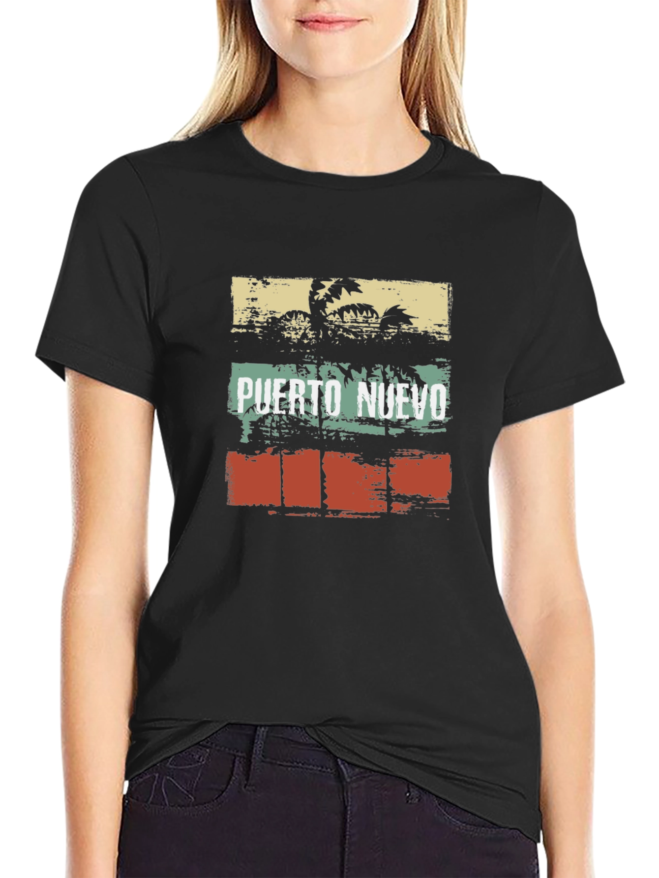 Puerto Nuevo Retro Palm Tree Graphic Tee