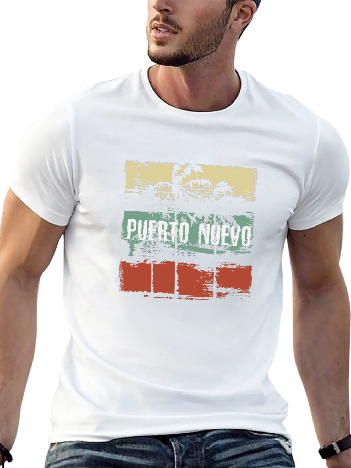 Puerto Nuevo Retro Palm Tree Graphic Tee