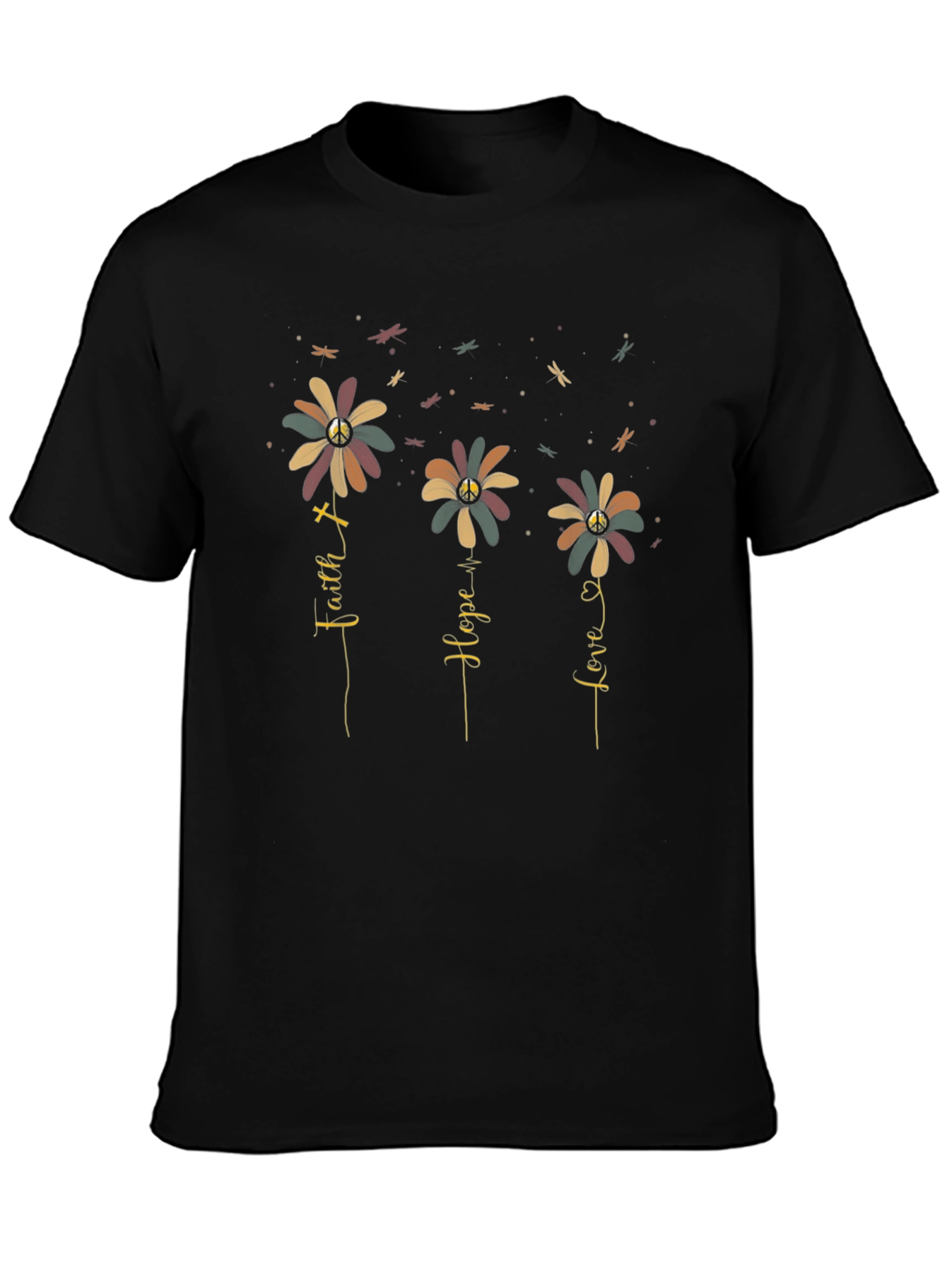 Faith Hope Love Flower T-Shirt - Graphic Tee