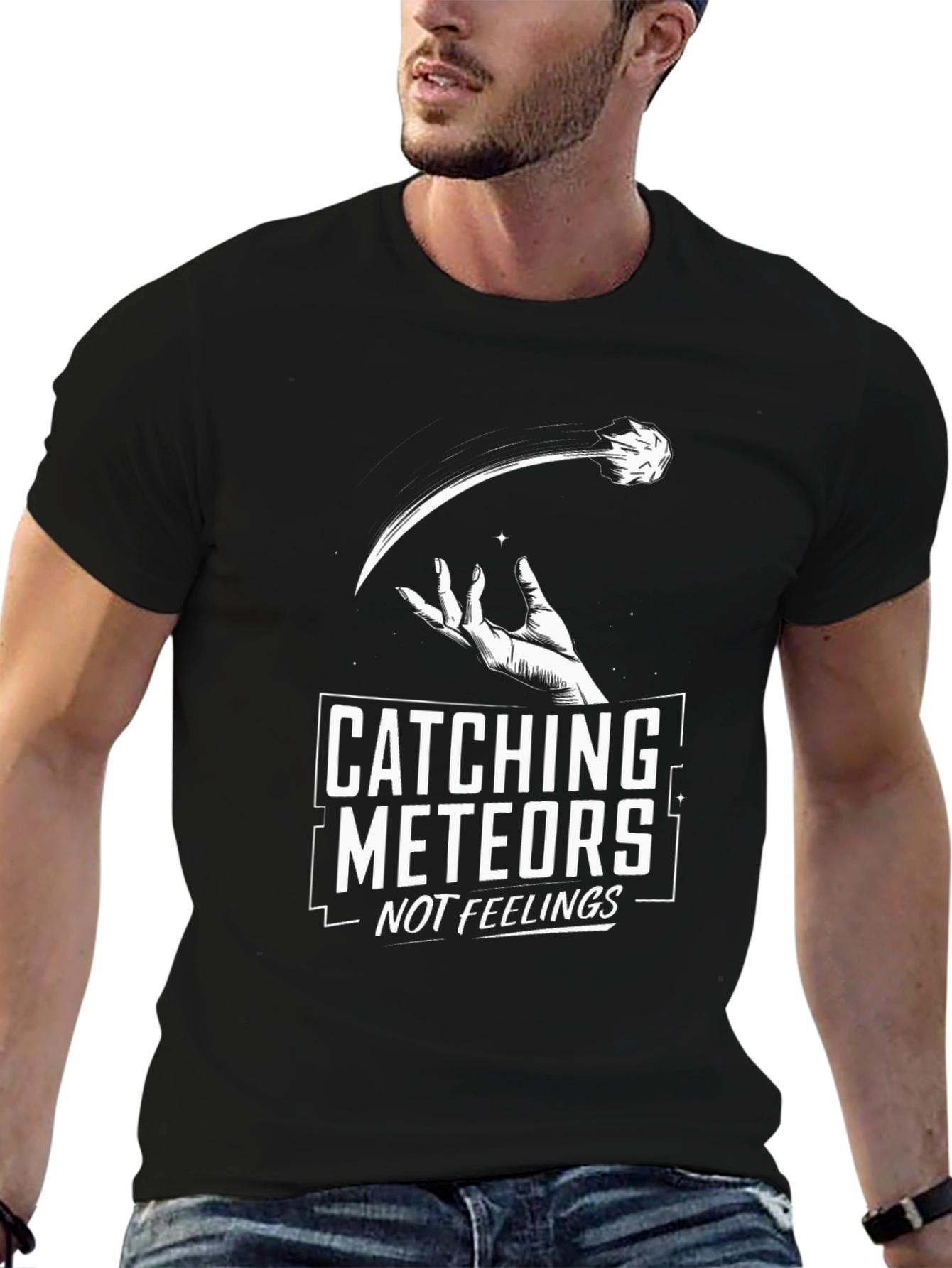 Catching Meteors Graphic T-Shirt - Black