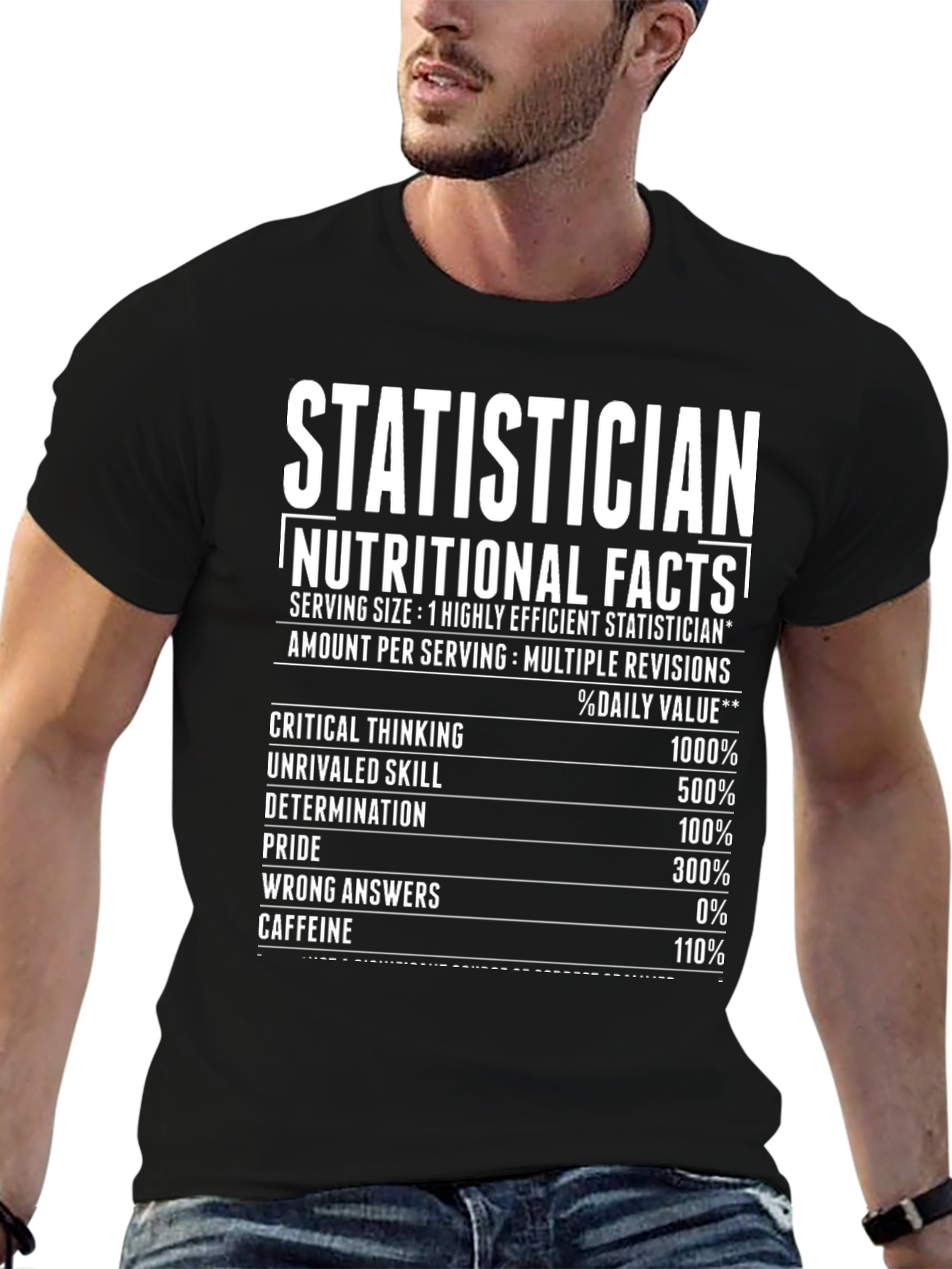 Statistician Nutritional Facts Funny T-Shirt