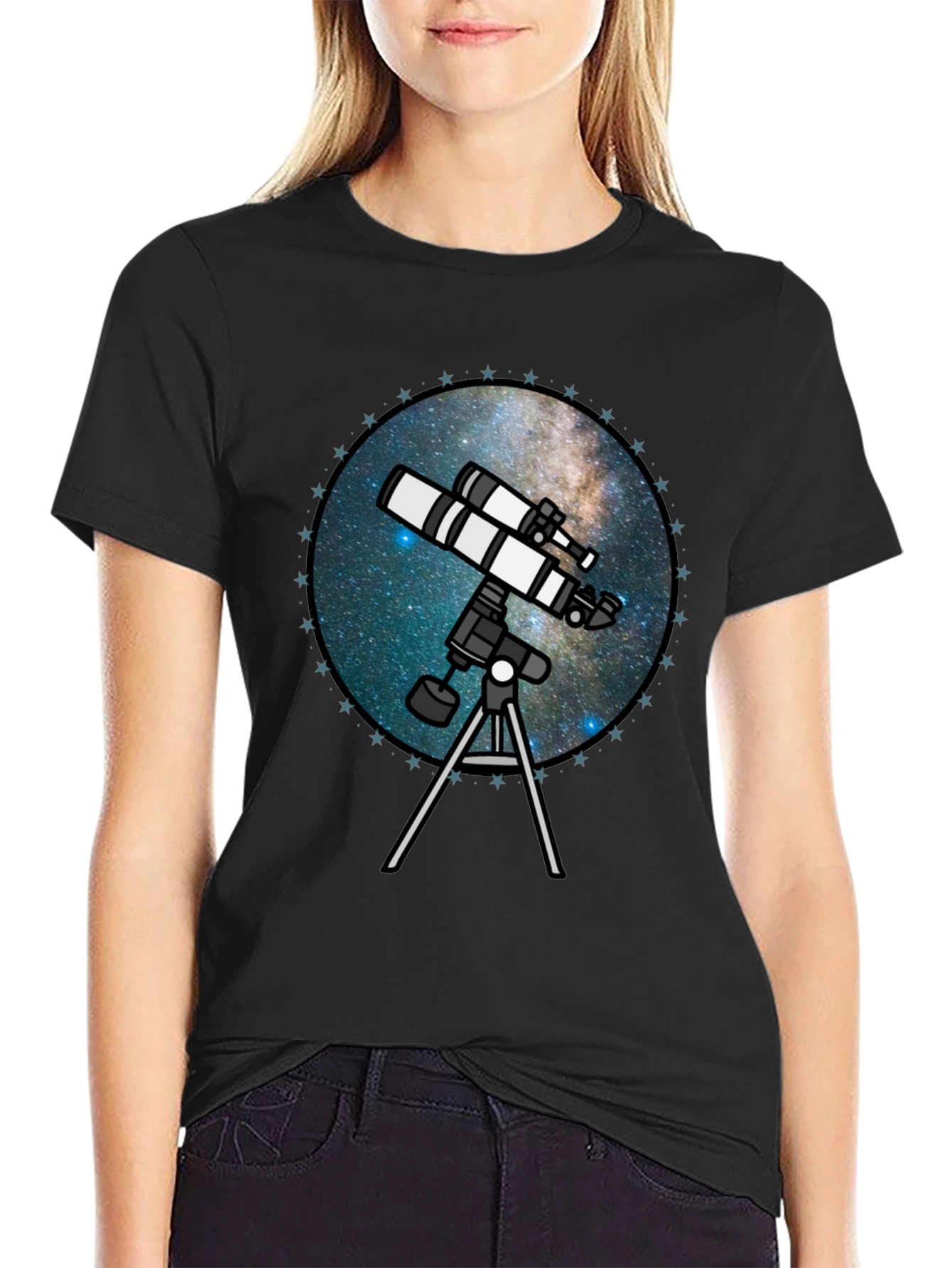 Telescope Galaxy T-Shirt - Stargazing Apparel
