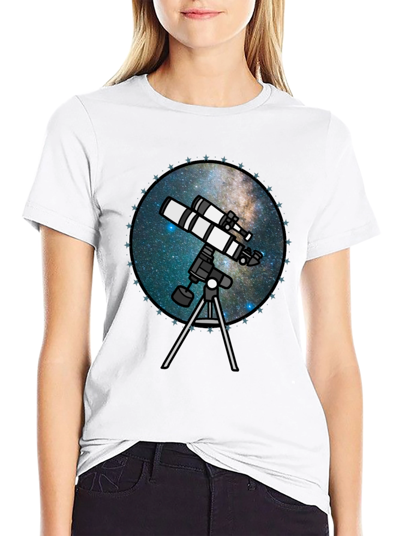 Telescope Galaxy T-Shirt - Stargazing Apparel