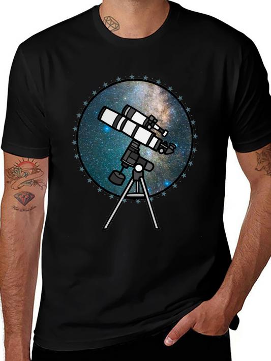 Telescope Galaxy T-Shirt - Stargazing Apparel
