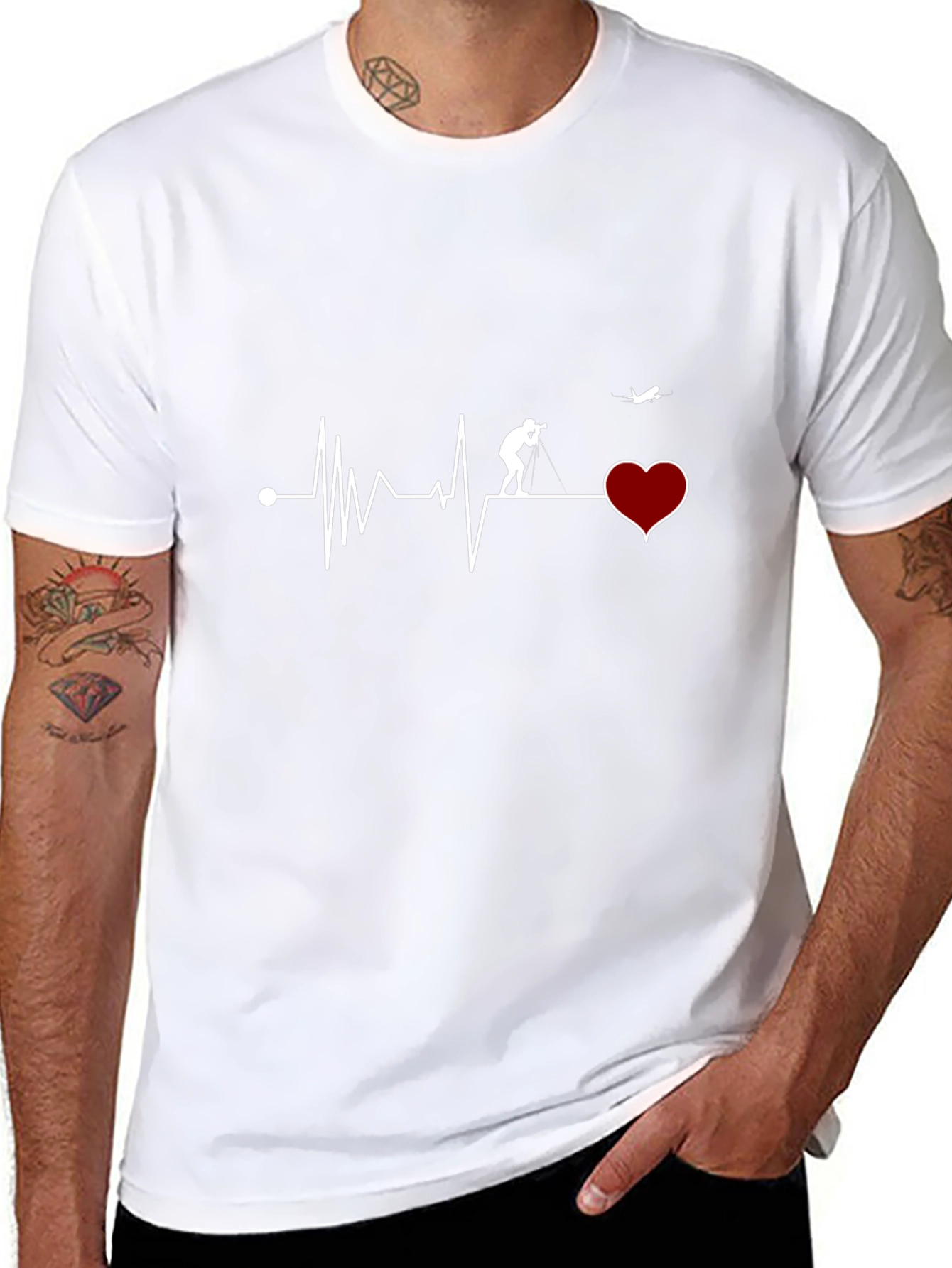 Heartbeat Photographer T-Shirt - Black