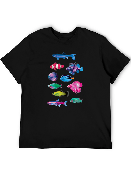 Colorful Fish Graphic T-Shirt