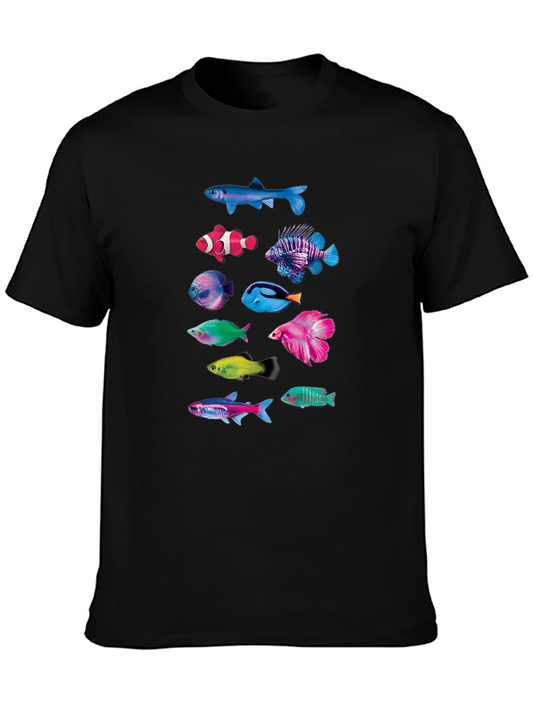 Colorful Fish Graphic T-Shirt