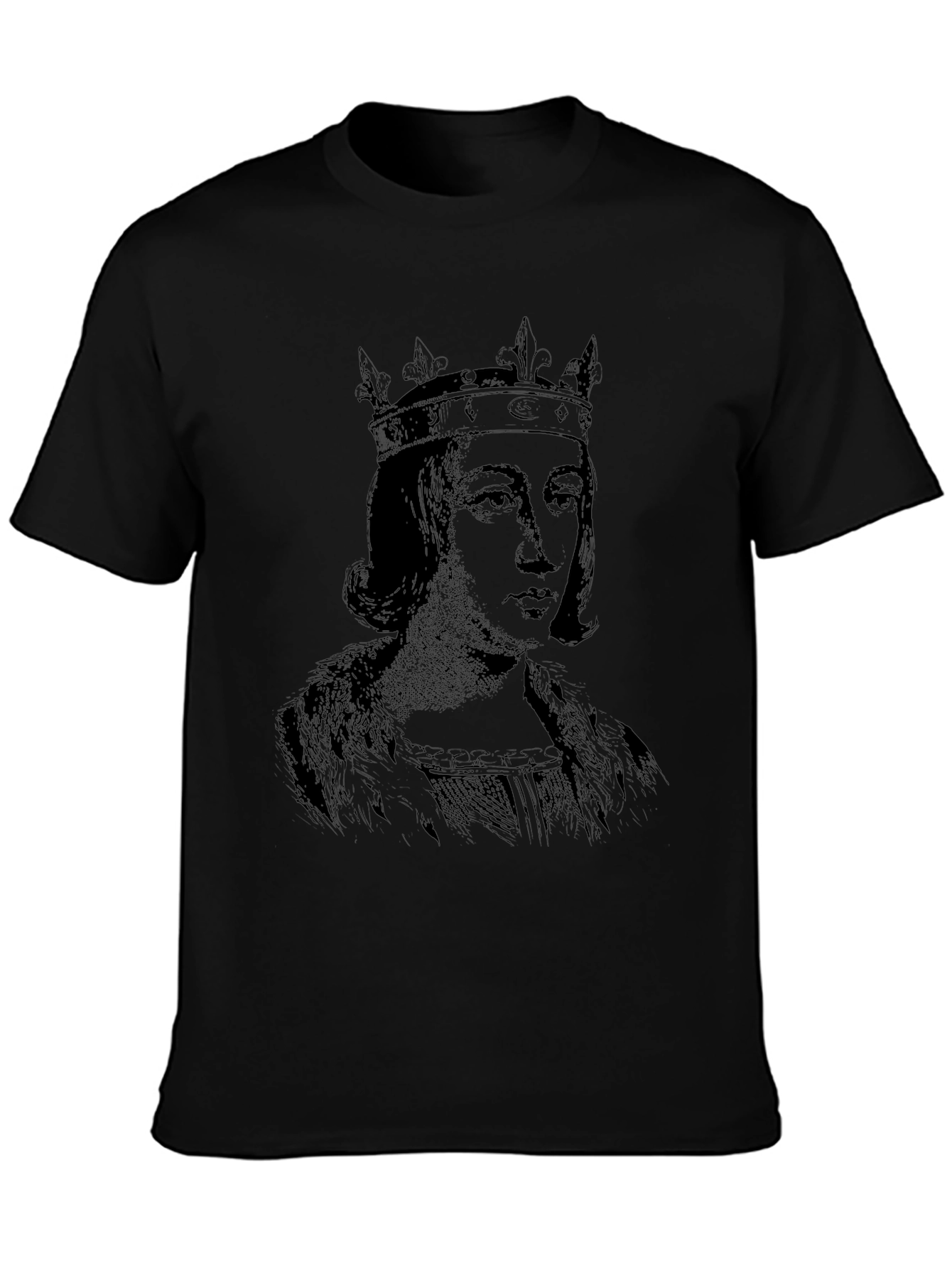 King Portrait Black T-Shirt