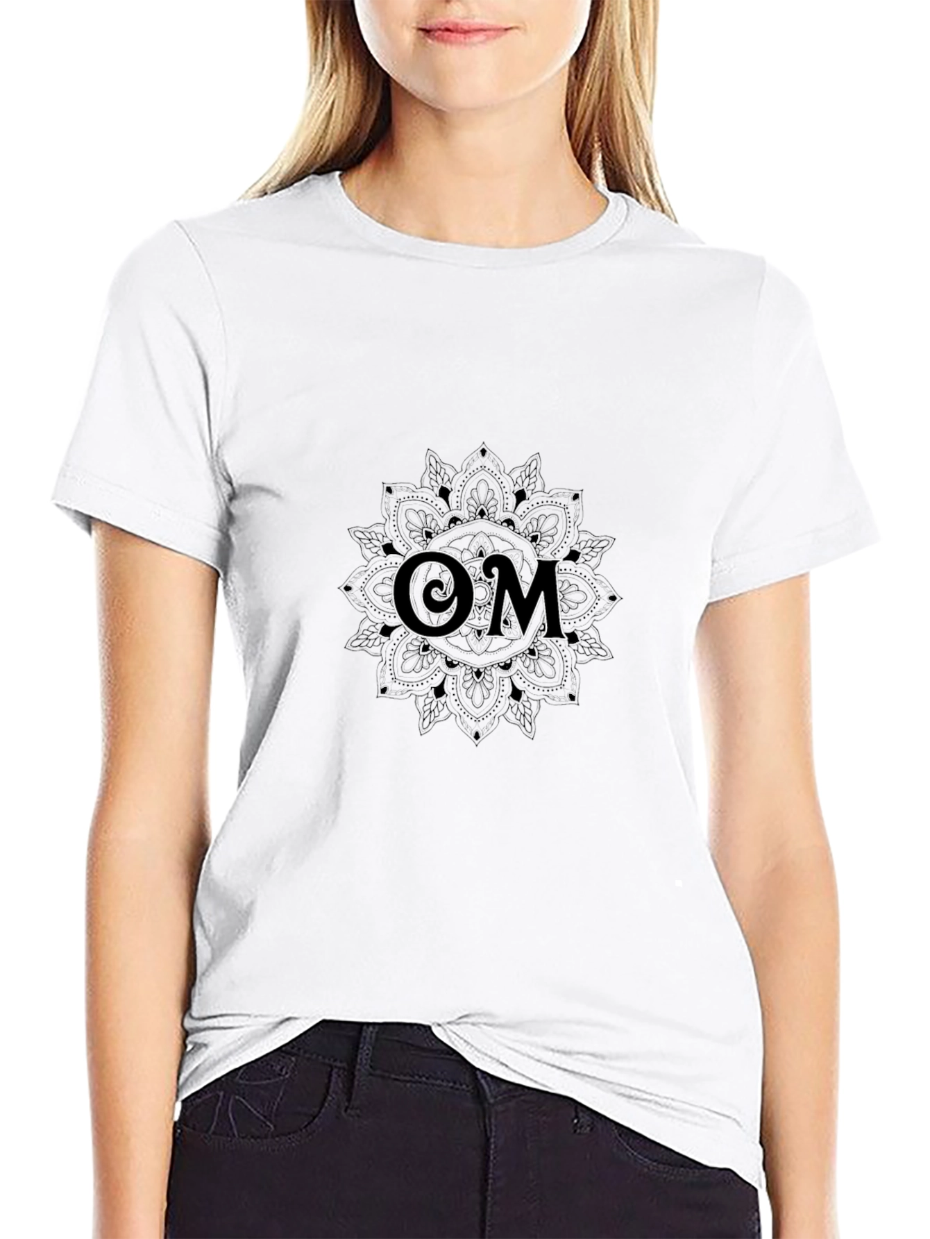Om Mandala Graphic Black T-Shirt