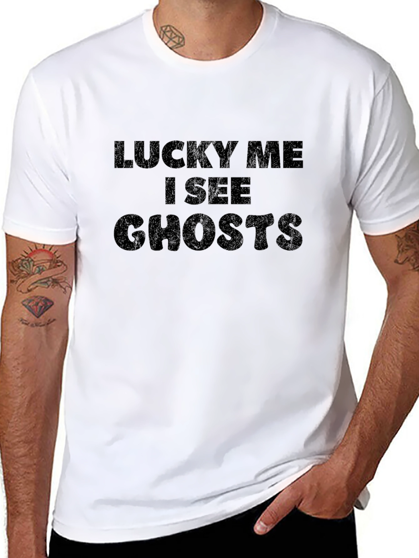 Lucky Me I See Ghosts Black T-Shirt