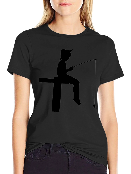 Fisherman Silhouette Black T-Shirt