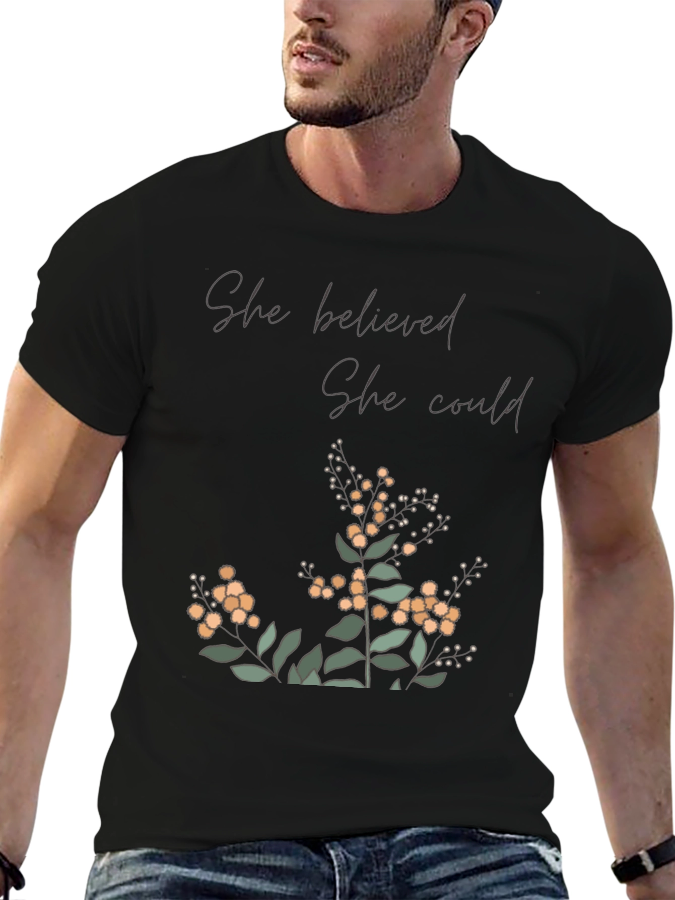 Inspirational Graphic Tee - She Believed She Could