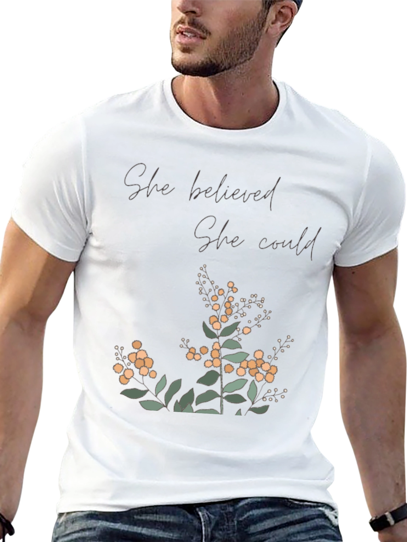 Inspirational Graphic Tee - She Believed She Could