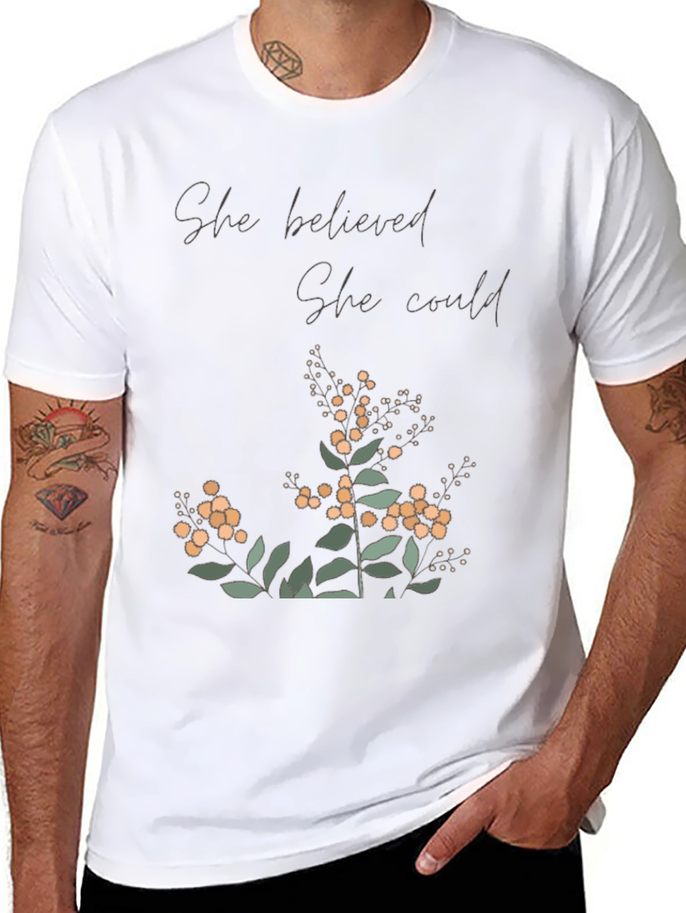 Inspirational Graphic Tee - She Believed She Could
