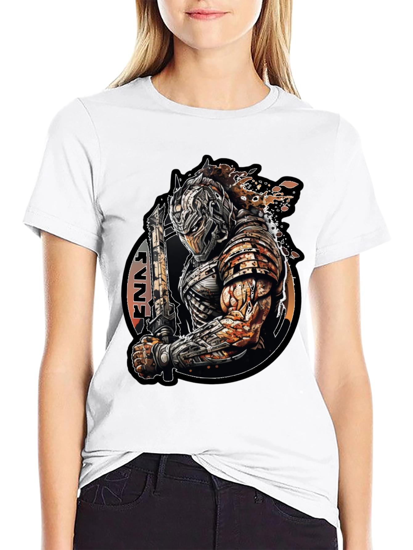 Warrior Print Black T-Shirt