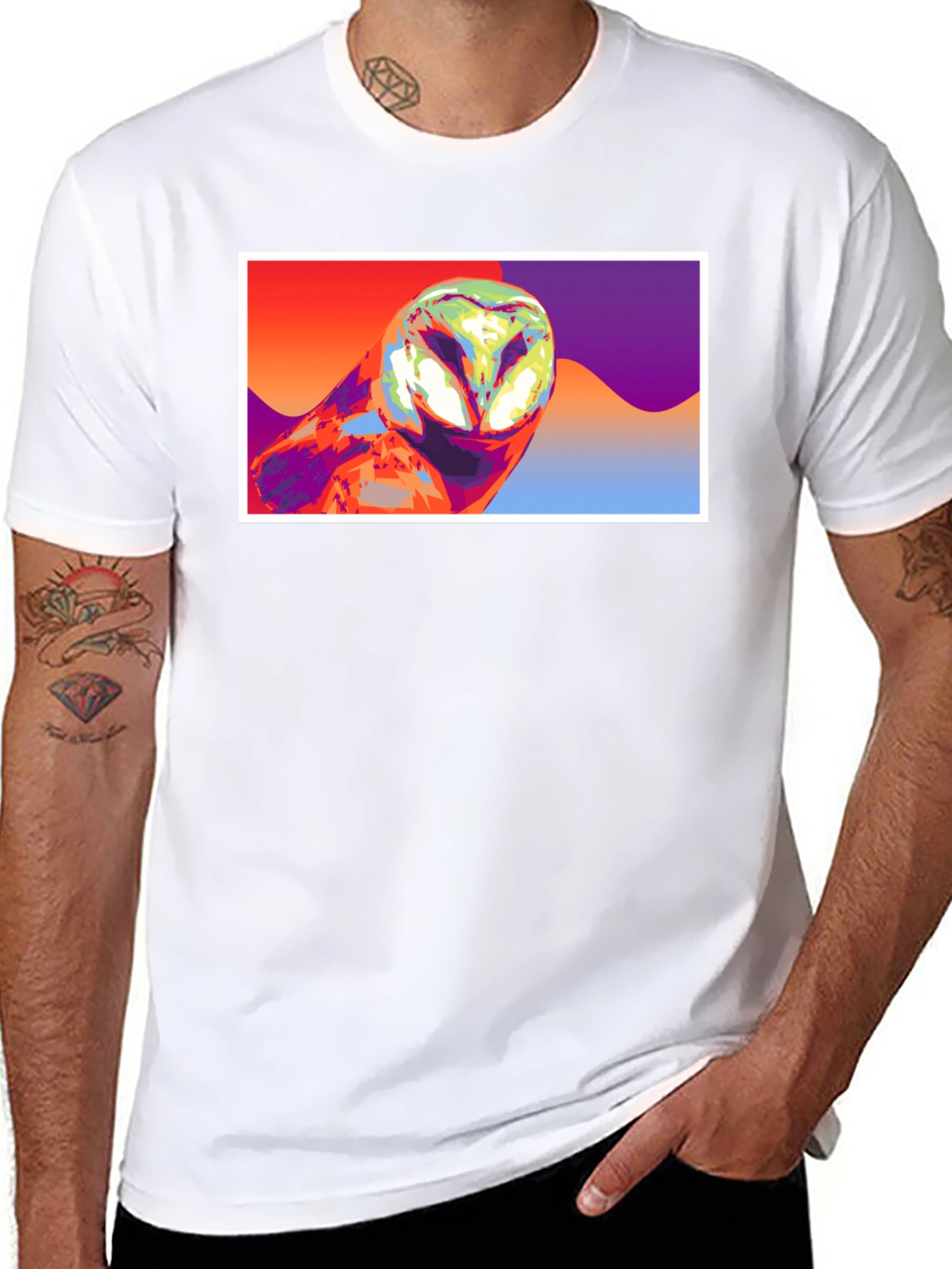 Pop Art Owl Graphic T-Shirt - Unisex