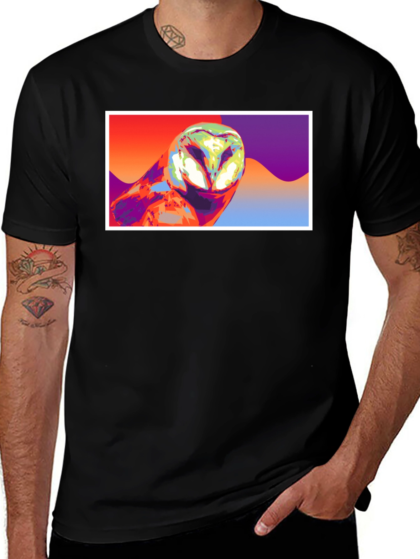 Pop Art Owl Graphic T-Shirt - Unisex