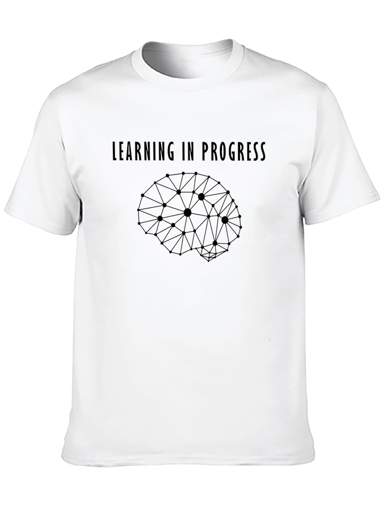 Learning in Progress Brain Graphic Tee - Black