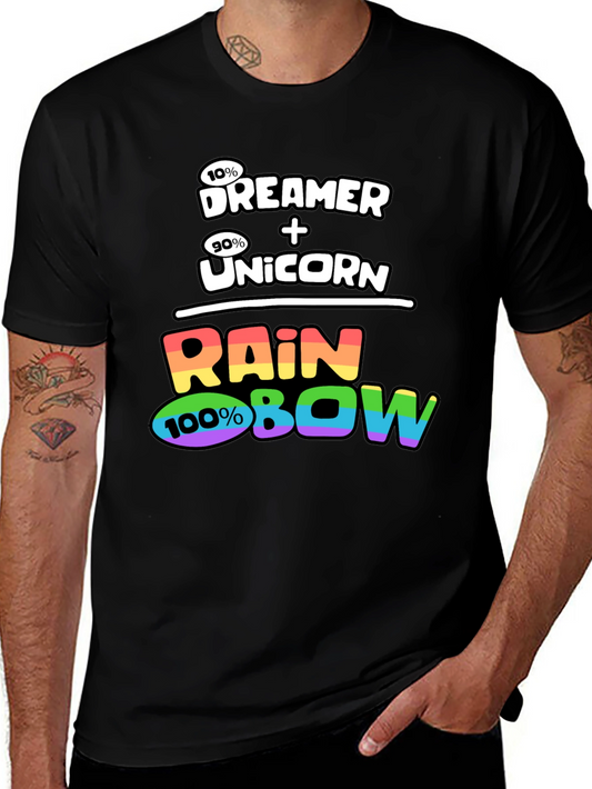 Dreamer Unicorn Rainbow Graphic T-Shirt