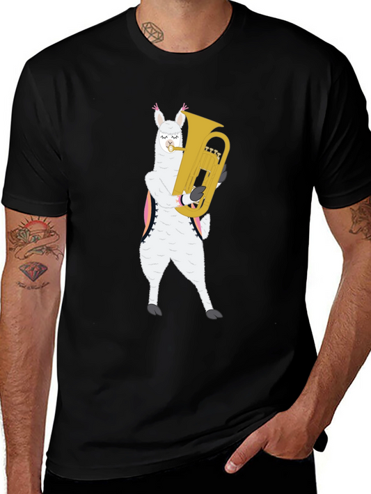 Llama Tuba Player Graphic Tee