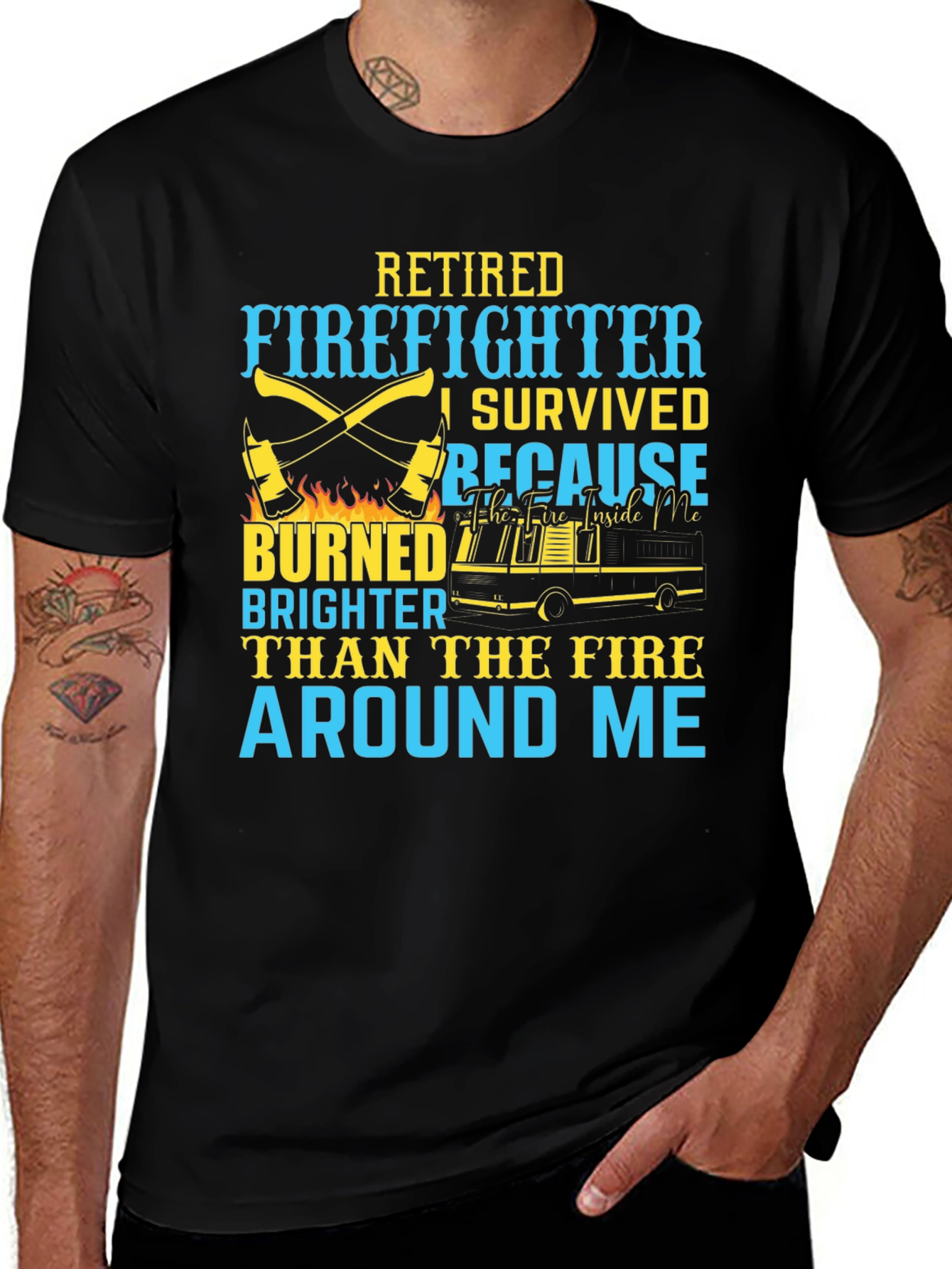Retired Firefighter T-Shirt - I Survived