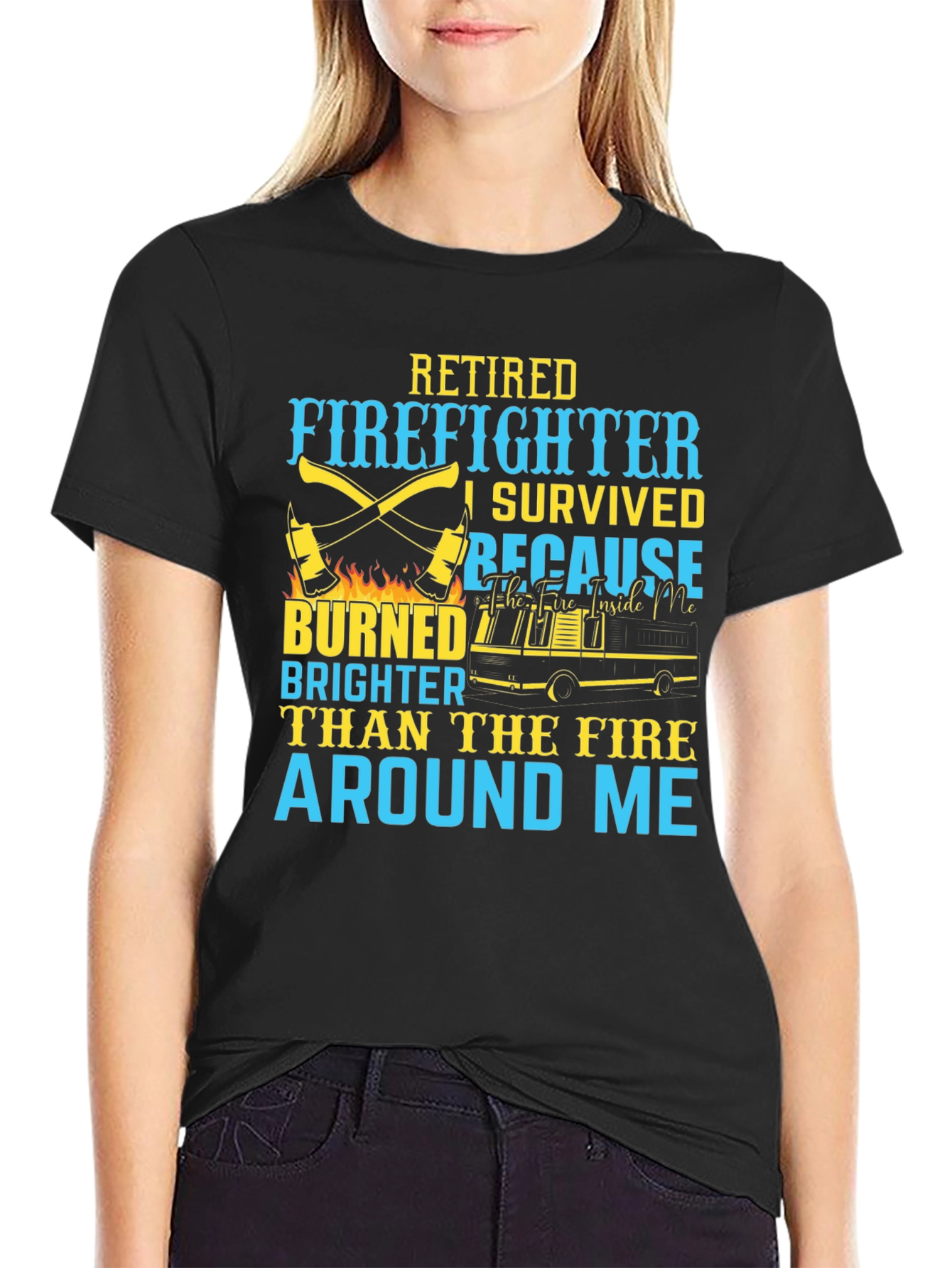Retired Firefighter T-Shirt - I Survived