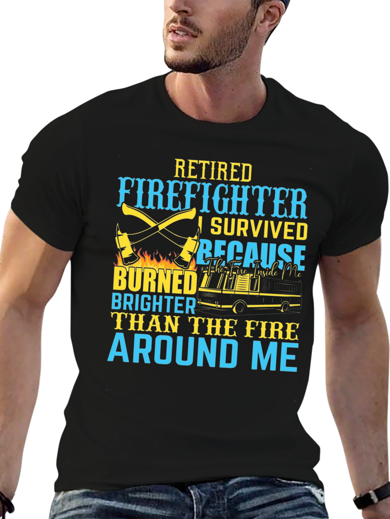 Retired Firefighter T-Shirt - I Survived