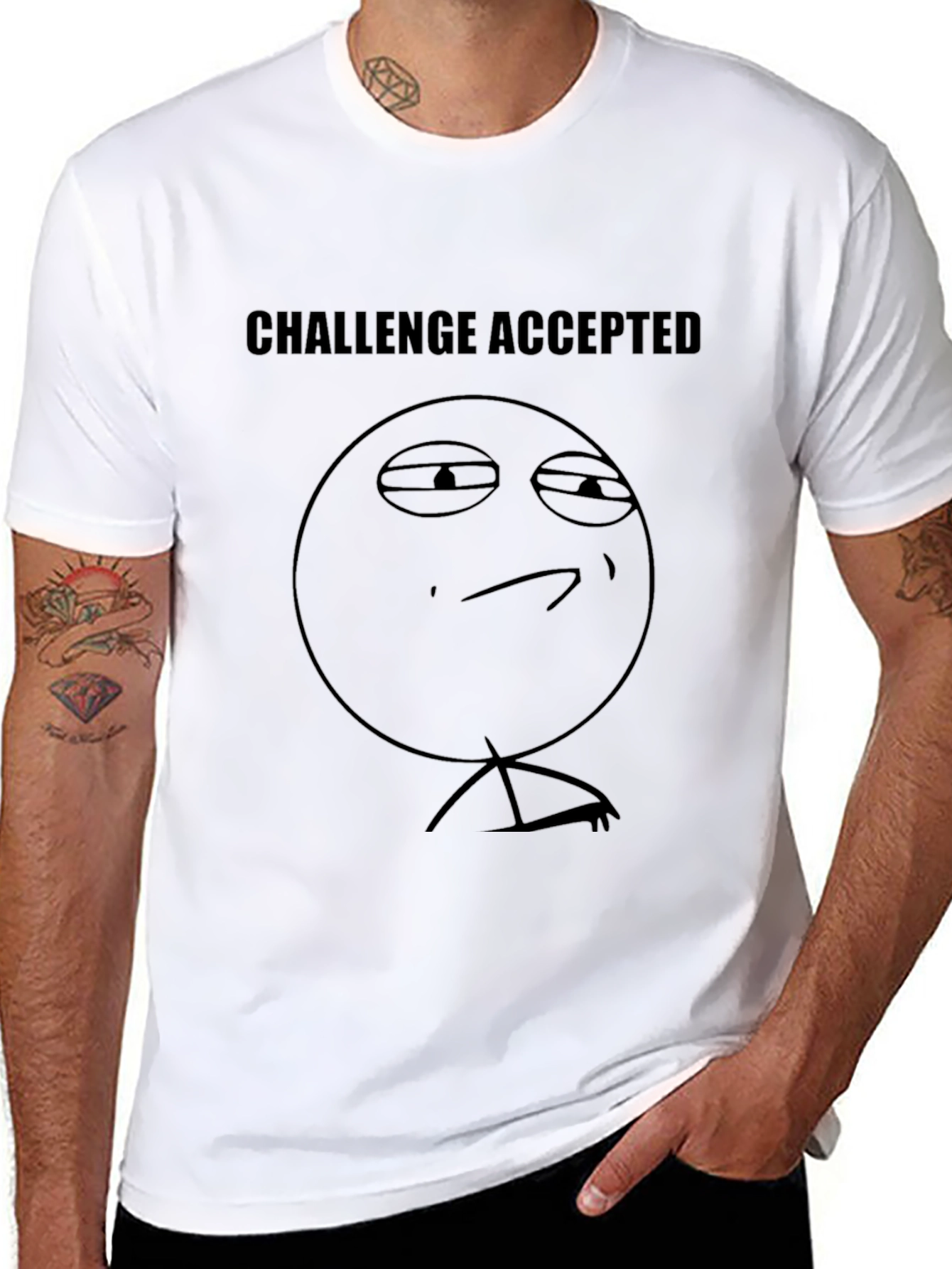 Challenge Accepted Meme Graphic Black T-Shirt