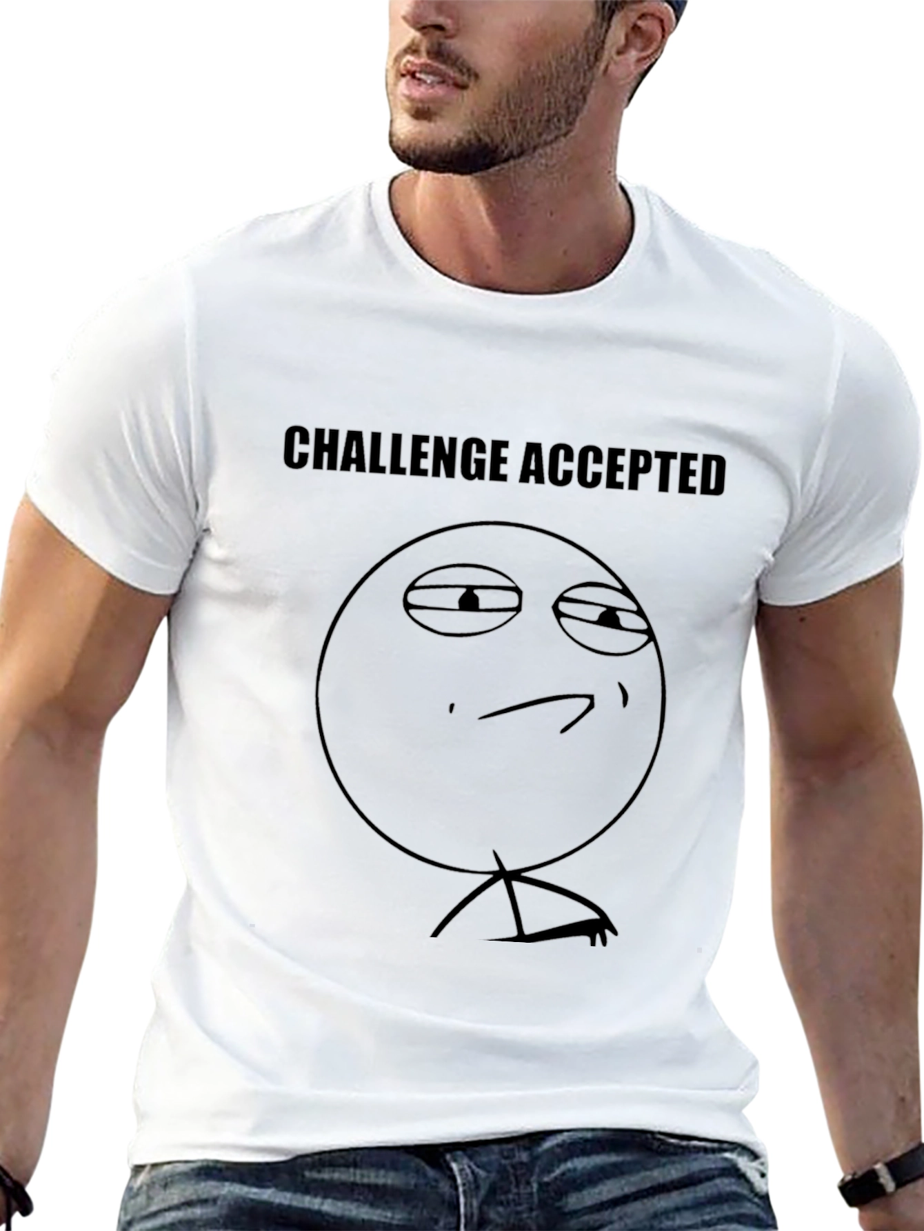 Challenge Accepted Meme Graphic Black T-Shirt