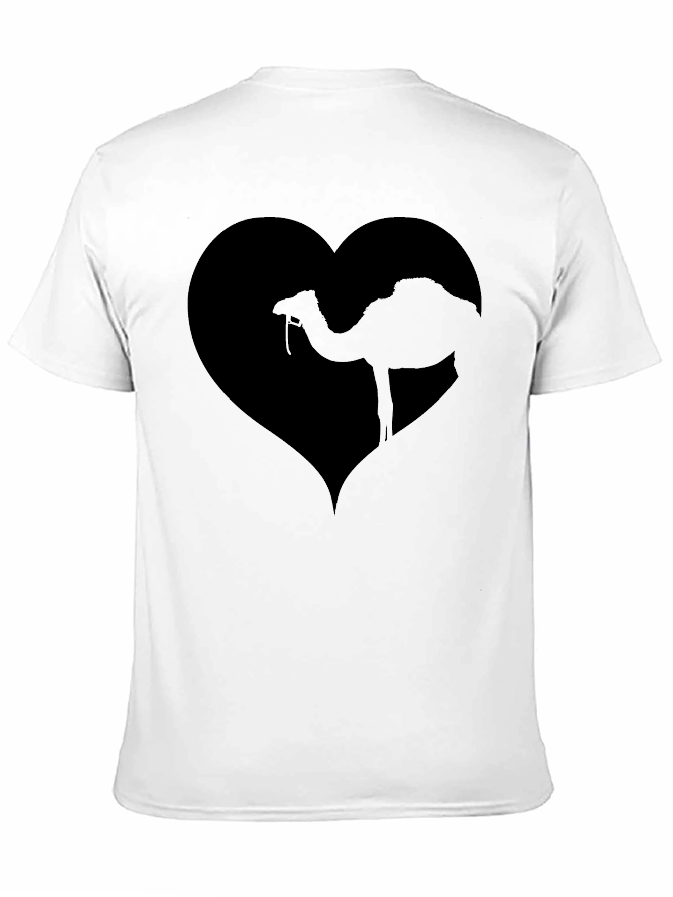 Camel Love Heart Graphic Tee - Black Casual T-Shirt