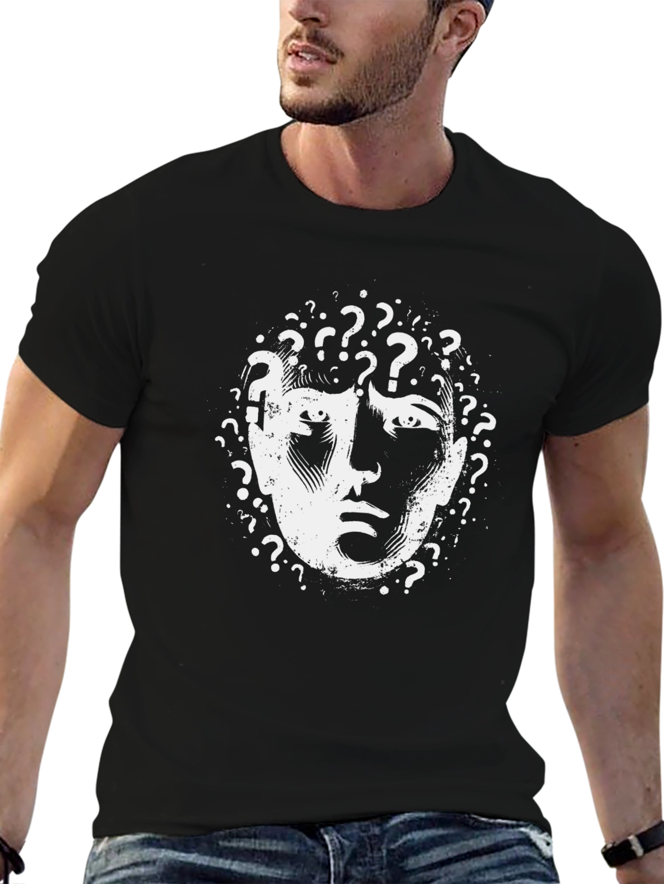Questioning Mind T-Shirt - Black Graphic Tee