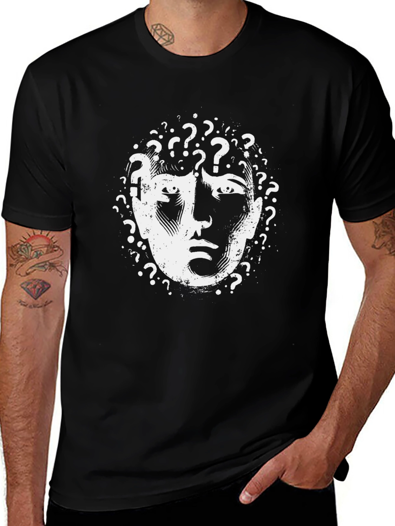 Questioning Mind T-Shirt - Black Graphic Tee
