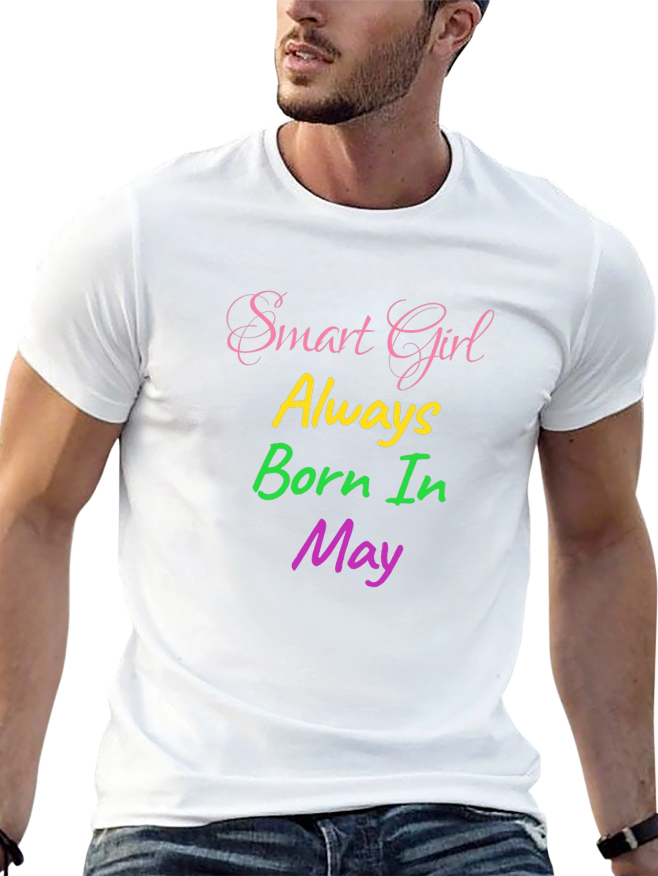 Smart Girl Born In May Black Graphic Tee