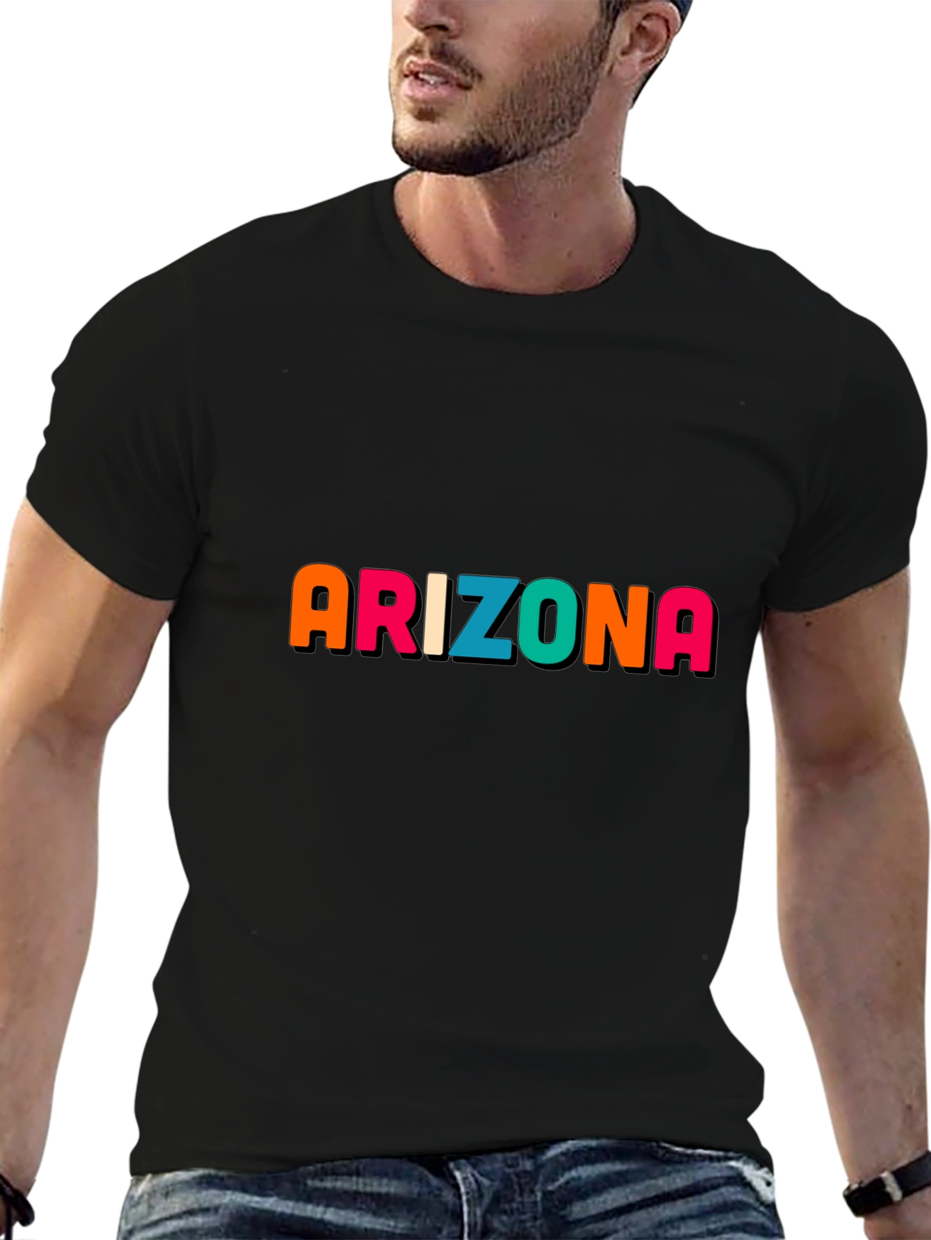 Arizona Graphic Print Black T-Shirt