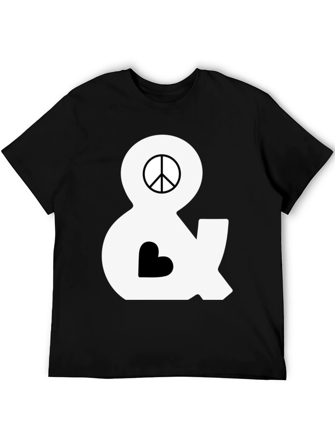 Peace & Love T-Shirt - Black Cotton