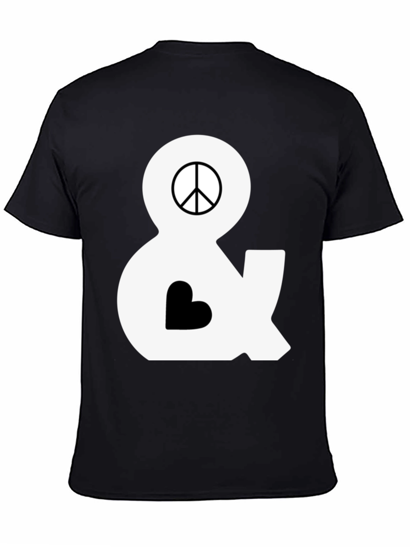Peace & Love T-Shirt - Black Cotton