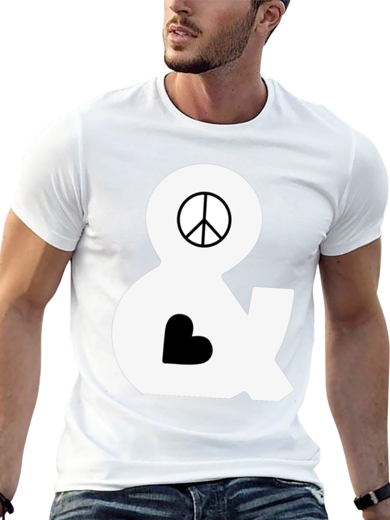 Peace & Love T-Shirt - Black Cotton