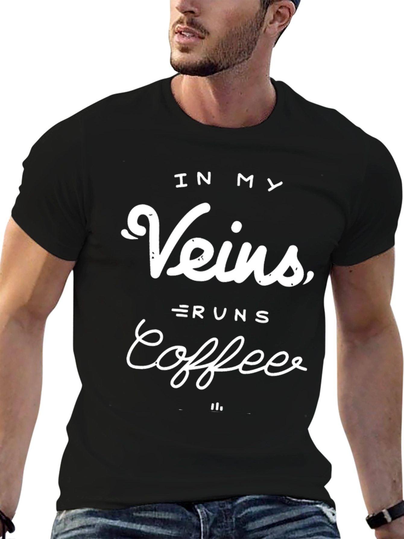 Coffee Veins Graphic T-Shirt - Black