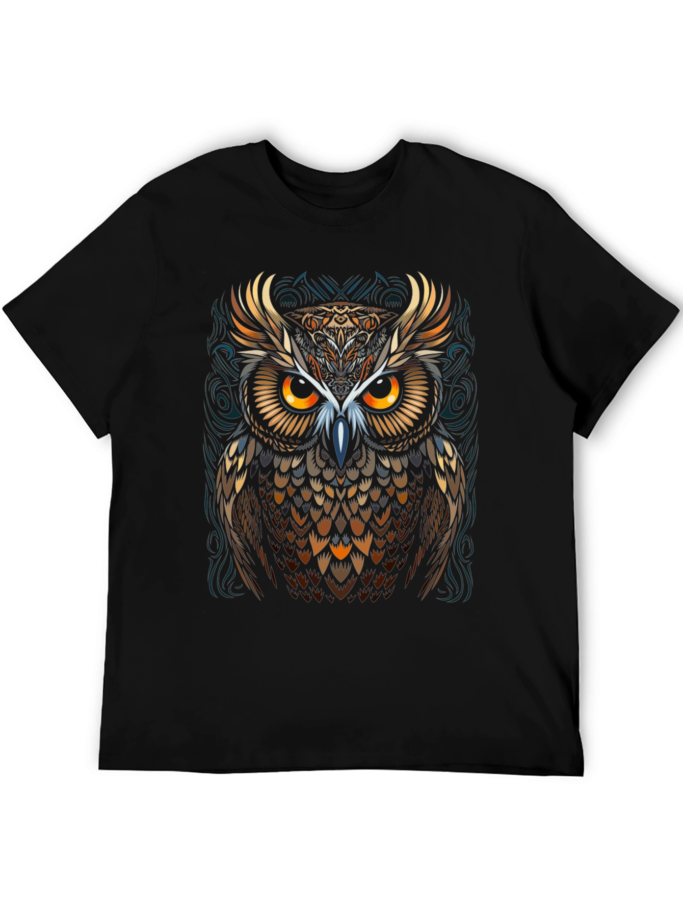 Majestic Owl Graphic Black T-Shirt