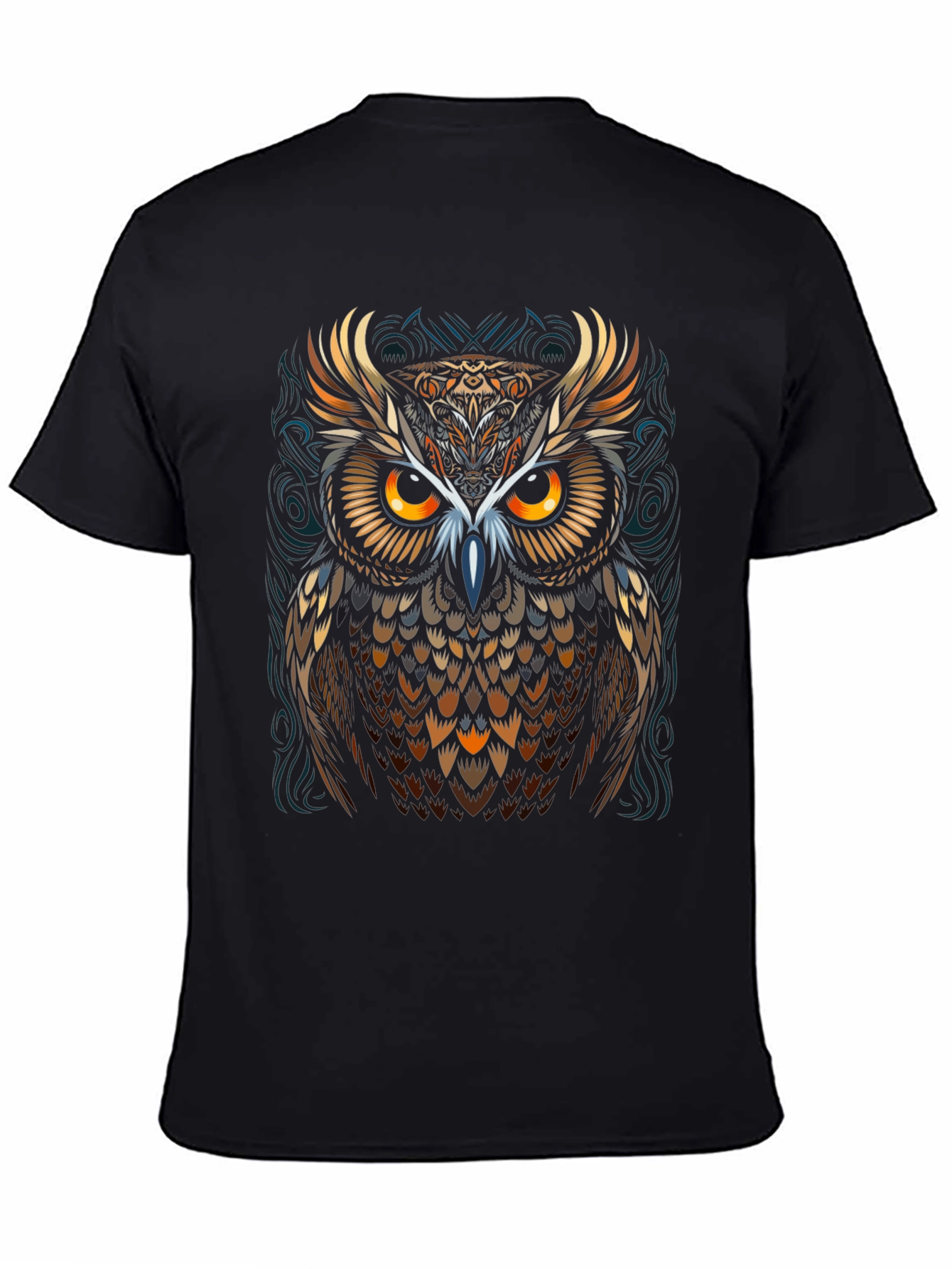Majestic Owl Graphic Black T-Shirt