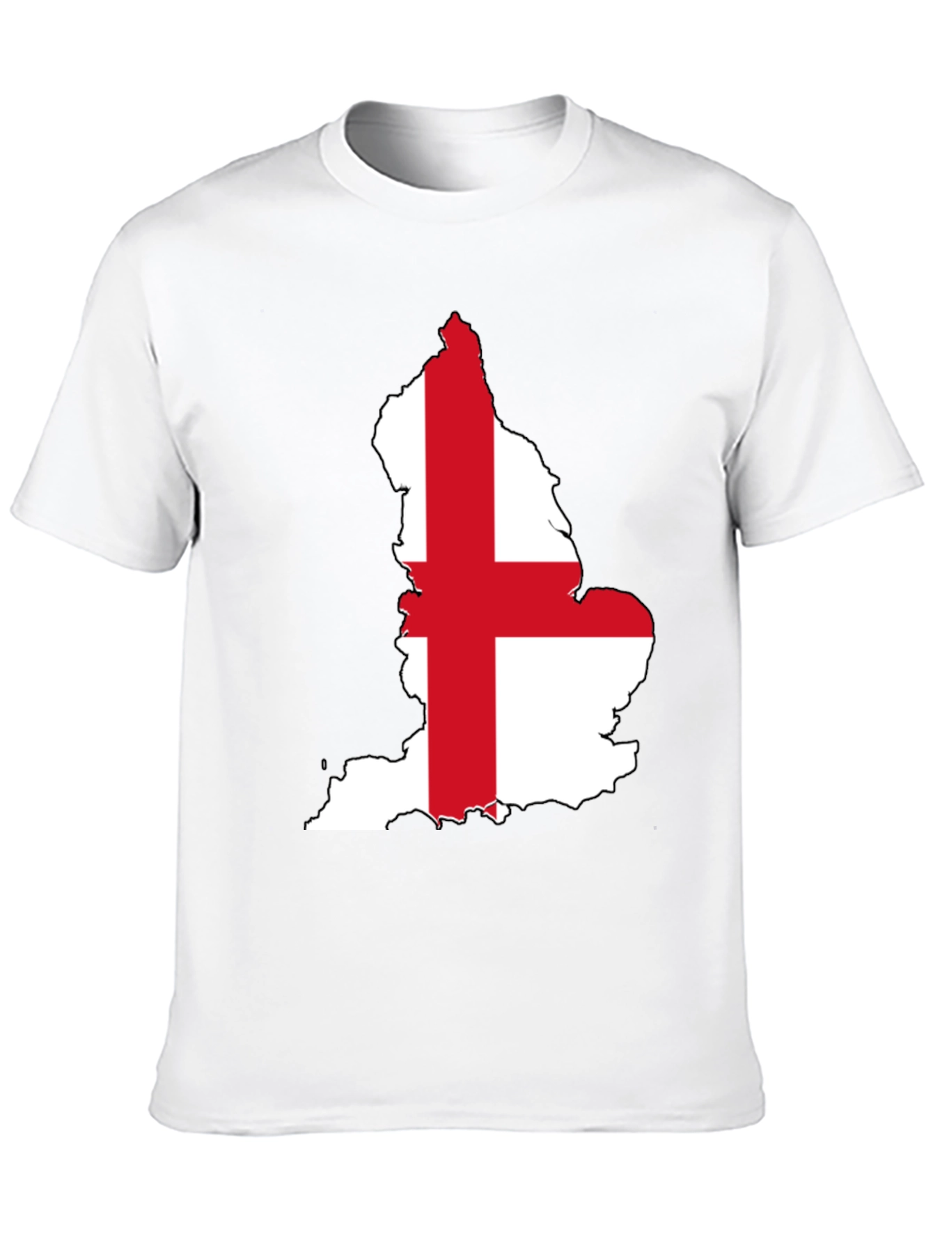 England Flag Map T-Shirt - Black Cotton Tee