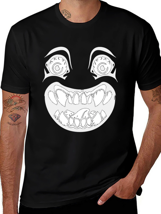 Creepy Grin Graphic Tee - Black
