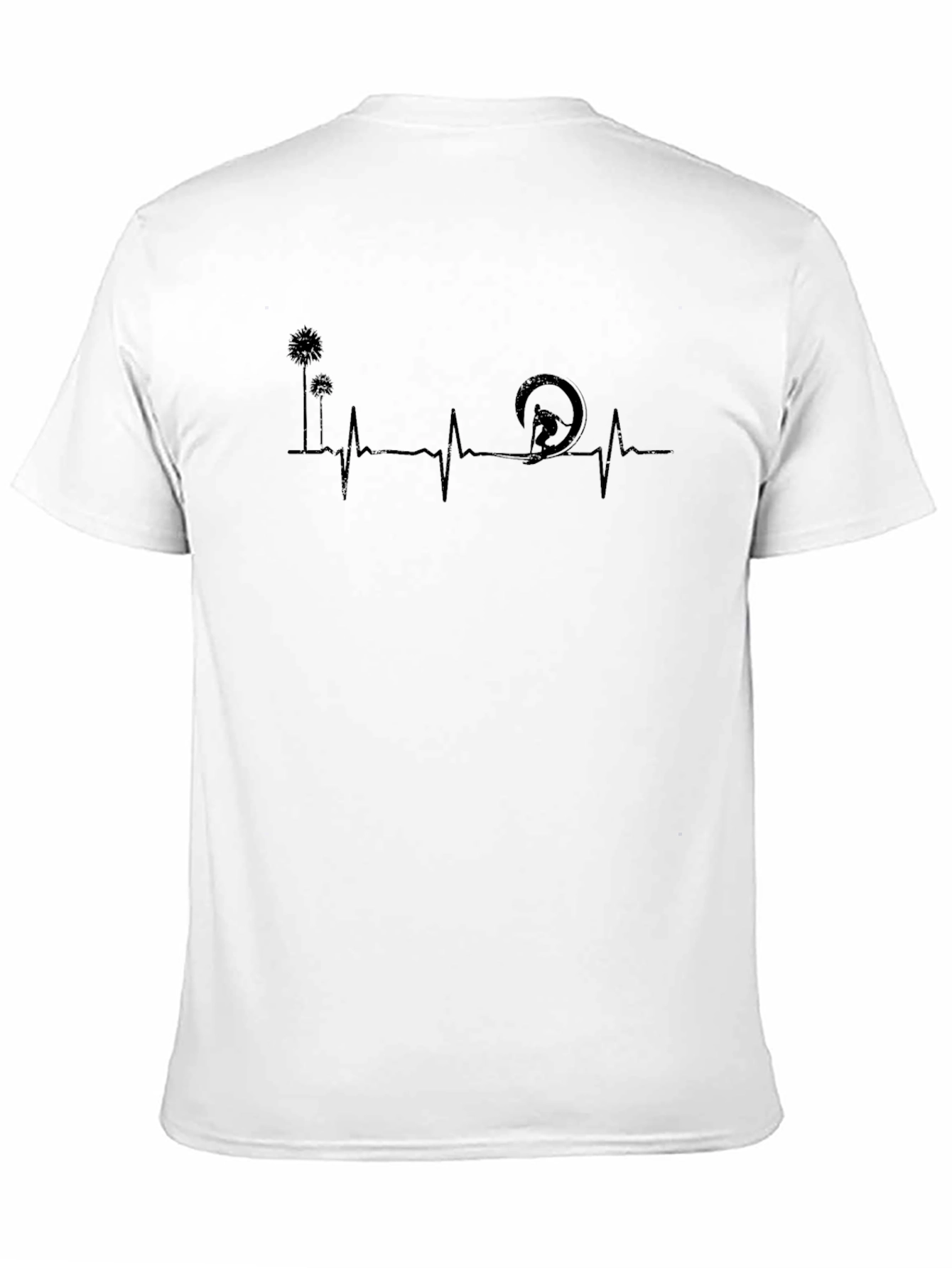 Kitesurfing Heartbeat T-Shirt - Black Graphic Tee