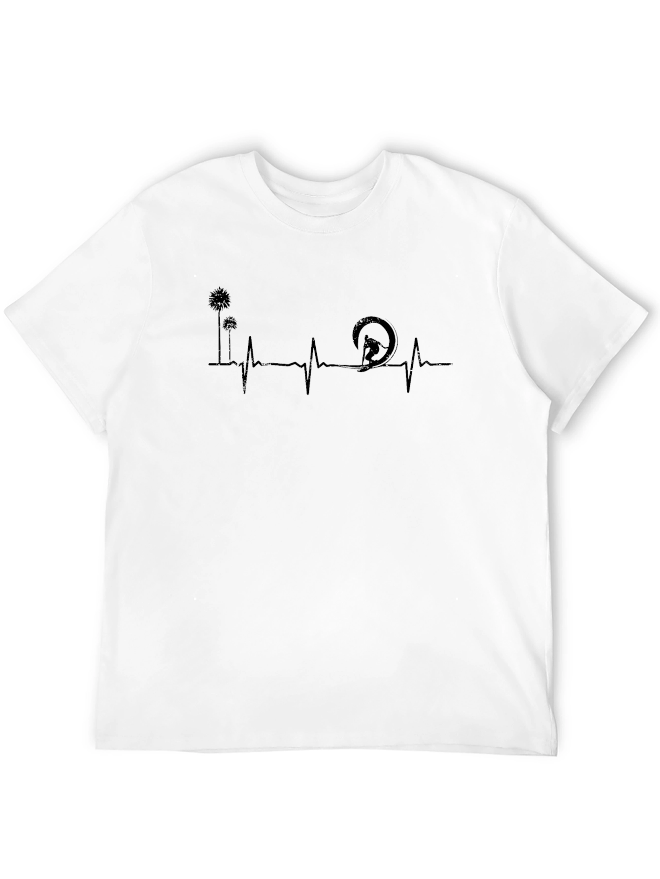 Kitesurfing Heartbeat T-Shirt - Black Graphic Tee