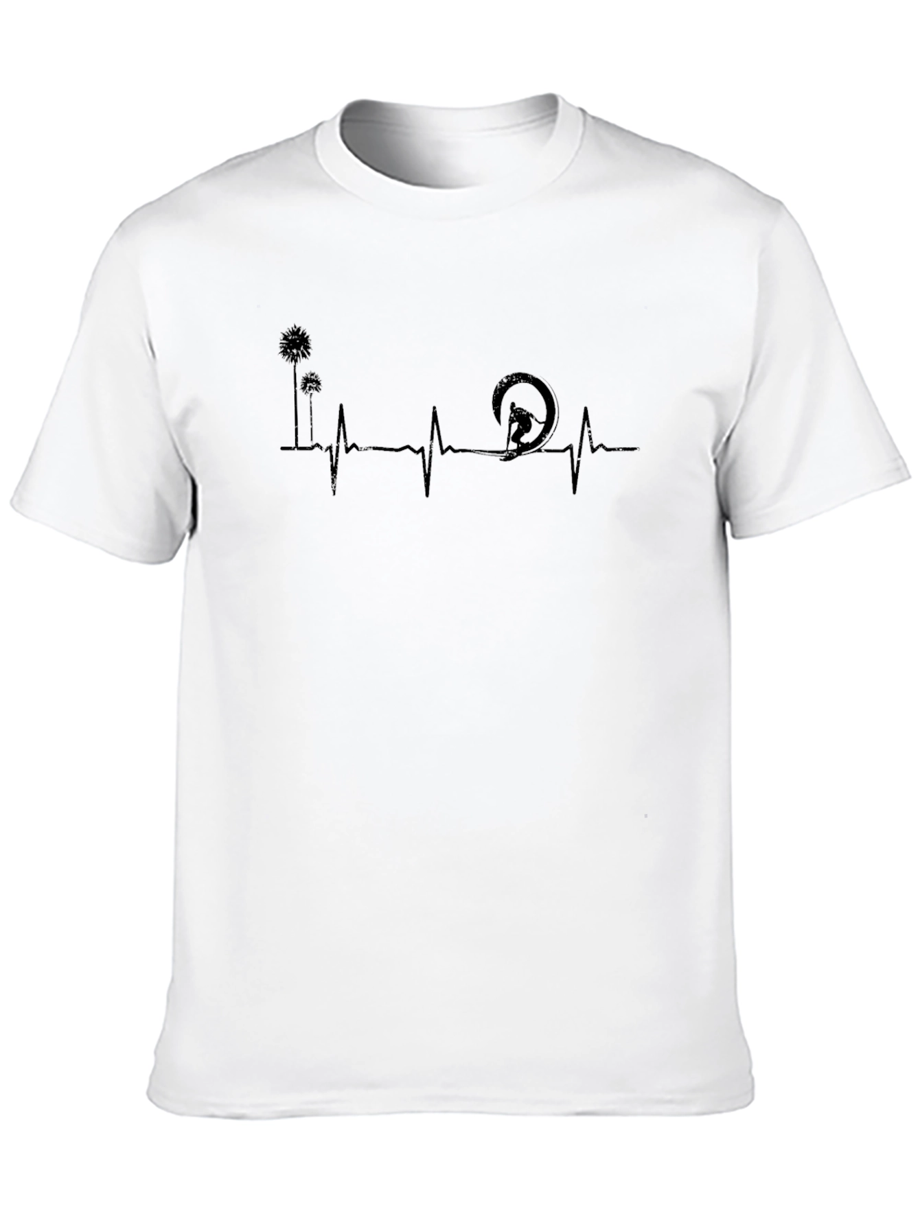 Kitesurfing Heartbeat T-Shirt - Black Graphic Tee